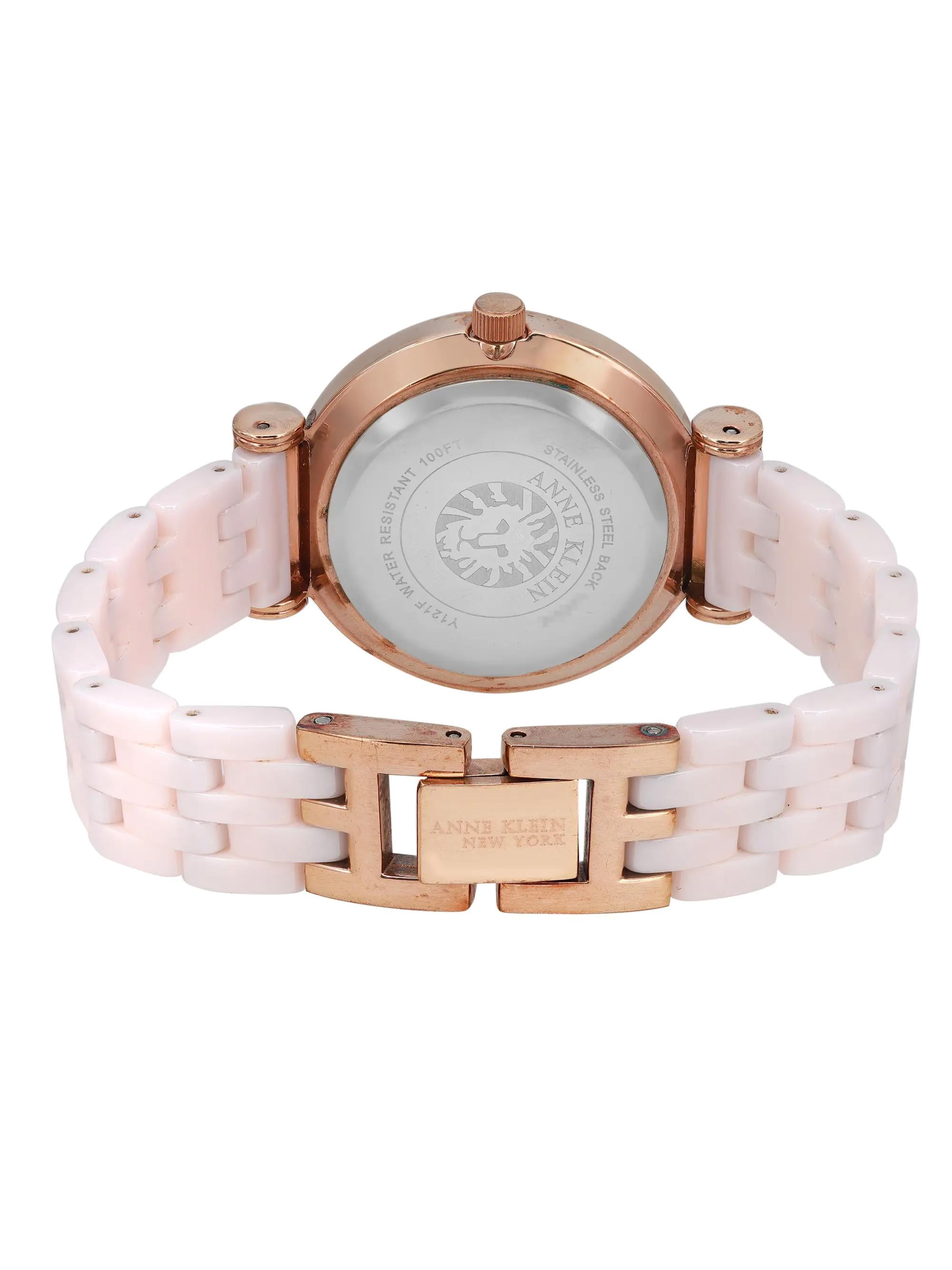 ANNE KLEIN NUDE ROSE CRYSTAL CERAMIC WRIST WATCH NWT‎ Anne Klein New York Ceramic Watch With Swarovski Crystals in  main image 4