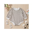 thumbnail image 2 of Bagilaanoe Newborn Baby Girl Boy Oversize Romper Sweatshirt Long Sleeve Bodysuit Checkerboard Print Pullover 3M 6M 12M 18M Fall Tops, 2 of 9