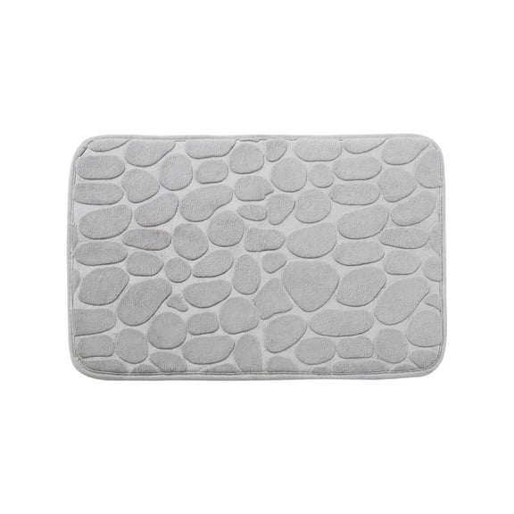 BadyminCSL Embossed Fleece Bath Mat Non-Slip Absorbent Cozy Bathroom Rug for Bedroom Entryway Laundry Room Decor