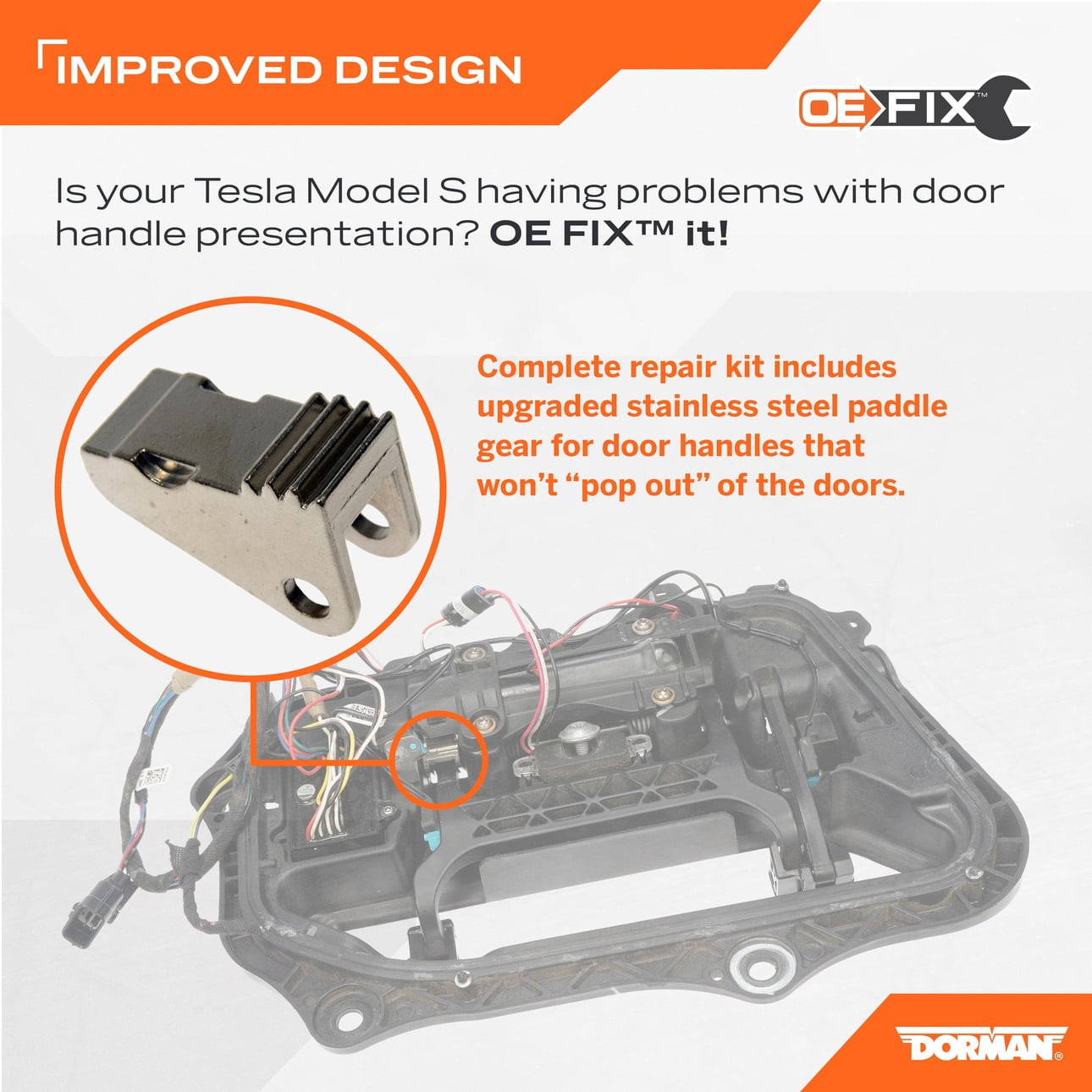 Dorman 601-650 Exterior Door Handle Repair Kit for Specific Tesla Models