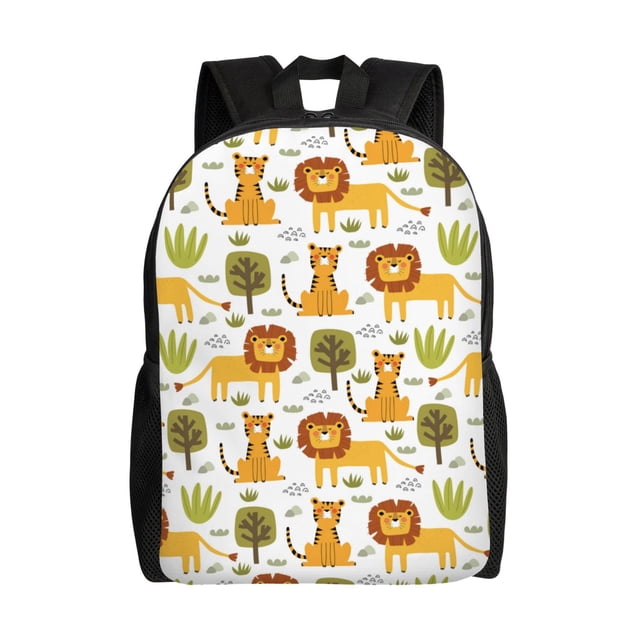 Lsque Tiger Lion Travel Laptop Backpack, Business Slim Sturdy Laptops Backpack, Water Resistant College School Computer Bag Gift Fits 15.6 Inch Notebook