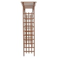 thumbnail image 3 of VINGLI 85in Wooden Garden Arbor, Wedding Arch for Ceremony, Wood Garden Trellis for Plant Climbing, Pergola for Garden Backyard, Lawn (Dark Brown), 3 of 8