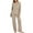 Khaki, variant on hotojiny 2 Piece Pajamas Set for Women Knitted Long Sleeve Tops and Long Pants Lounge Sets Sleepwear Soft Homewear