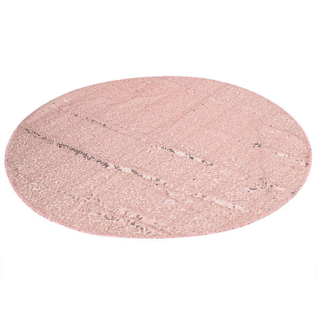 Mantel de lentejuelas de 4 colores, cubierta de tela de mesa redonda para decoración del banquete de boda (oro rosa, 120 cm)