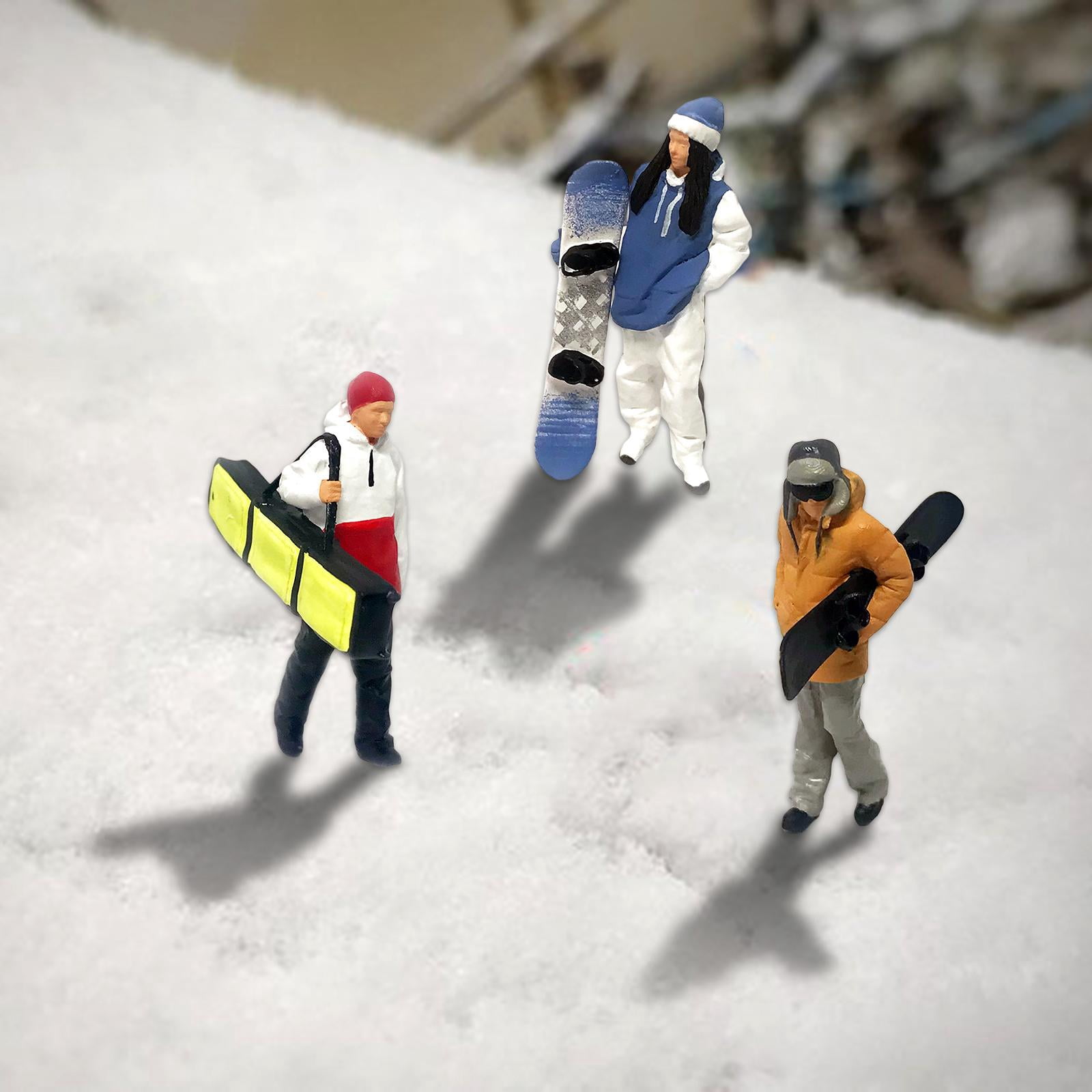LeeQinersw 6 Pack 1/87 Miniature Skiing Model People Table Layout Scenery Children Toys DIY