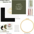 thumbnail image 6 of 3 Pack Embroidery Kit for Beginners, Sewing Cross Stitch Starter Set Craft Stamped Cloth with Mushroom Pattern Hoops Threads Tools, 6 of 7