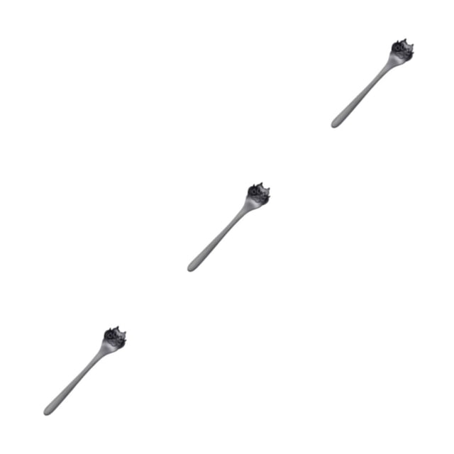 VONKY Cute Spoon For Tea Essential Teaware - Exquisite And Practical Stainless Steel Spoon Stainless Steel Sugar Spoon For Tea dog paw black 1 3Set