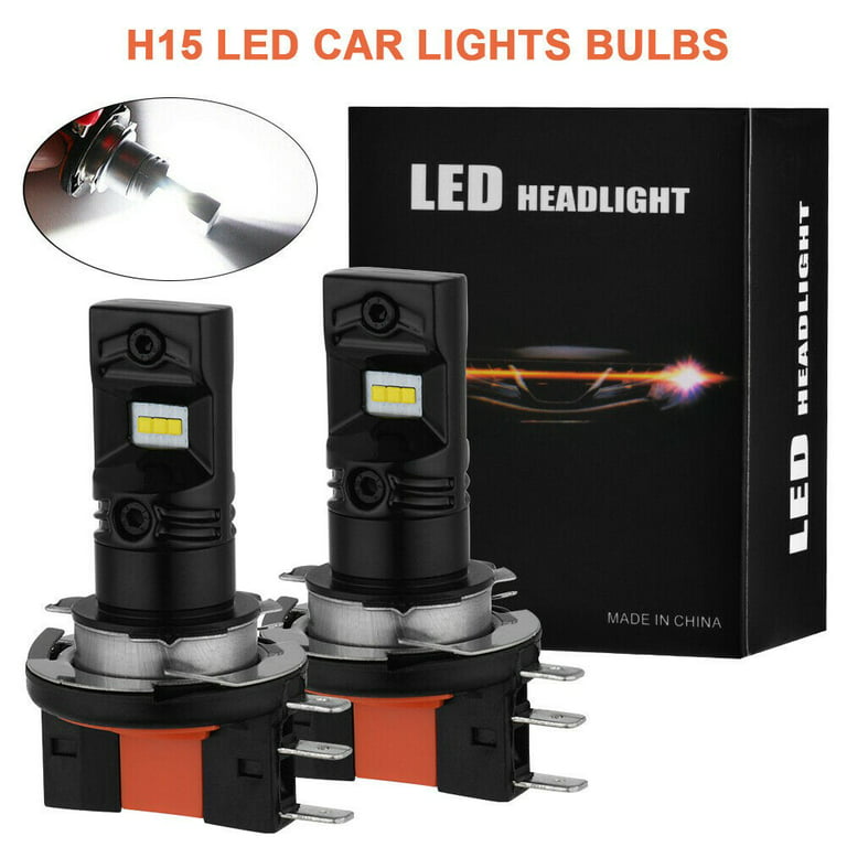 Fule 2pcs H15 LED Headlight Bulb Canbus Error Free High Beam DRL