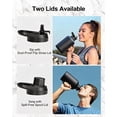 thumbnail image 4 of 64oz Double-Wall Vacuum-Insulated Stainless Steel Water Bottle with Handle, Straw Cap, and Spout Lid – Magic Black, 4 of 6