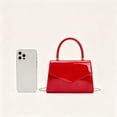 thumbnail image 4 of Women's Glossy Patent Leather Top Handle Clutch Purse for Wedding Party Evening, 4 of 7