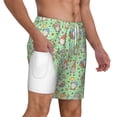 thumbnail image 3 of Picia Spring Gnomes pattern Mens Swim Trunks with Compression Liner Stretch Beach Shorts Quick Dry with Zipper Pockets No-Chafing Board Shorts-Small, 3 of 9