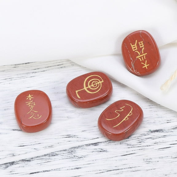 ROMANSENTIAL Palm Stone Crystals Dark Red Chakra Balancing Concentration Spiritual Practice 1Set