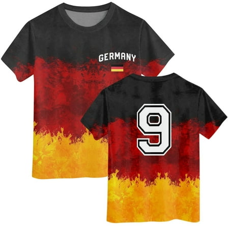 

LNMQLPDBS Tshirt Kinder 2024 EM Fussball Trikot Mit Number Kurzarm Baumwolle Sport Kids T-Shirts