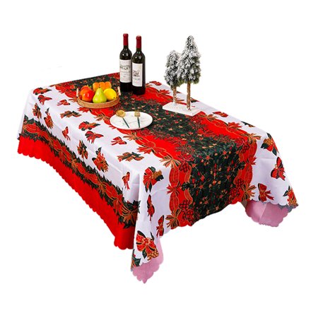 

Kafei Christmas Table Cloth | Rectangular Merry Christmas Tablecloth | Reusable Christmas Table Cover for Party Kitchen Dining Room Outdoor Indoor (59 x 70 inch)