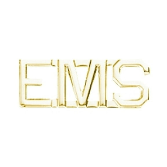 Hero's Pride E.M.S. Die Struck Letters, Gold Finish, 1/2" High, Pair with Clutch Backs