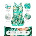 thumbnail image 4 of Traje de baño Tankini Hanna Nikole para mujer, talla grande, verde con estampado floral, 4 of 6