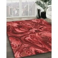 thumbnail image 3 of Ahgly Company Machine Washable Indoor Square Transitional Grapefruit Red Area Rugs, 5' Square, 3 of 7