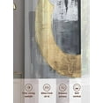 thumbnail image 6 of Black Gold Sheer Curtains 108 Inches Long 2 Panels Watercolor Geometric Light Filtering Semi Sheer Window Curtains Drapes for Bedroom Living Room 52"x108", 6 of 7