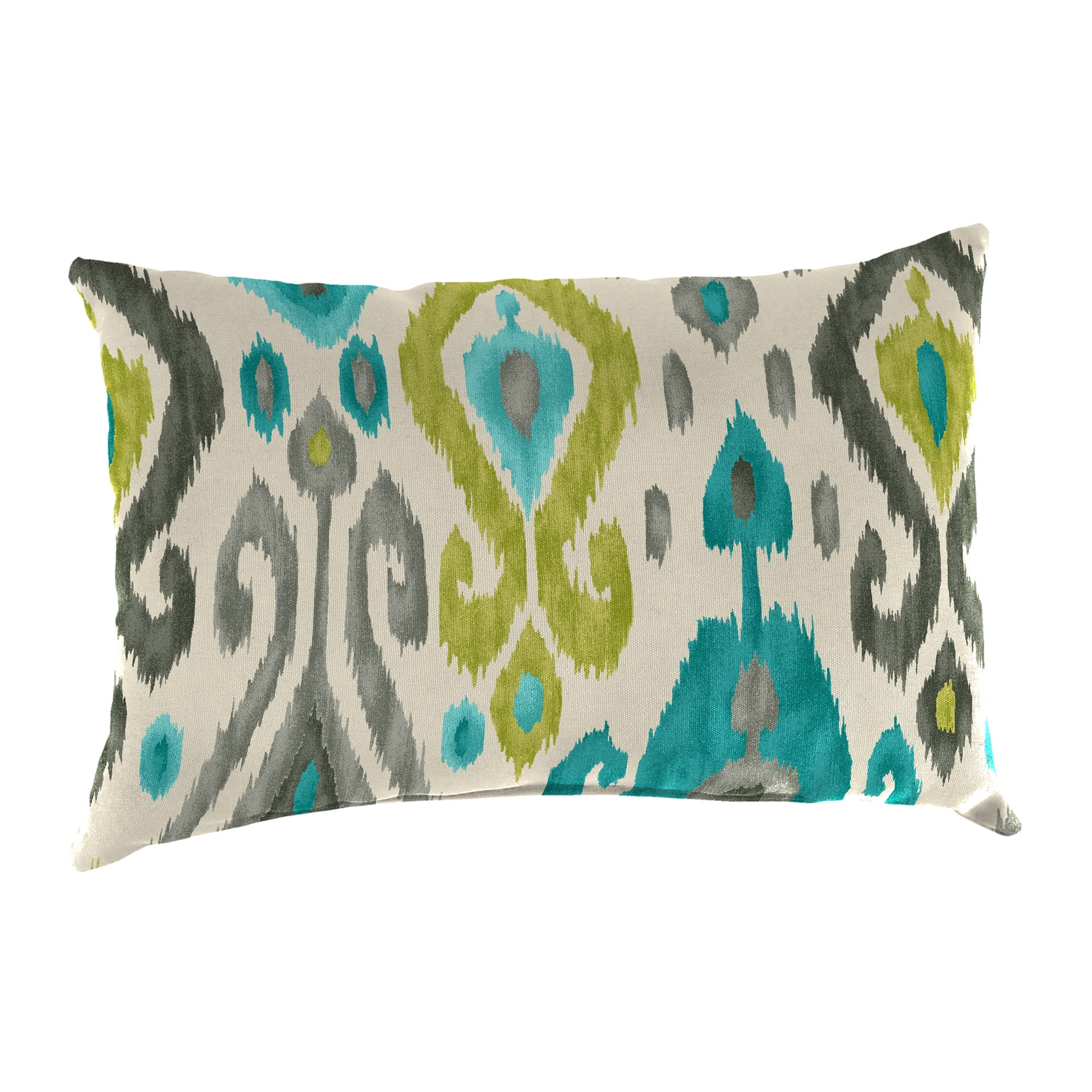 Jordan Manufacturing 14" x 20" Paso Turquoise Multicolor Ikat Rectangular Outdoor Lumbar Throw Pillow (2 Pack)