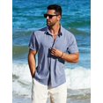 thumbnail image 4 of Camisa MAPICK Summer para hombre, lino de playa, con botones, azul, 4 of 6