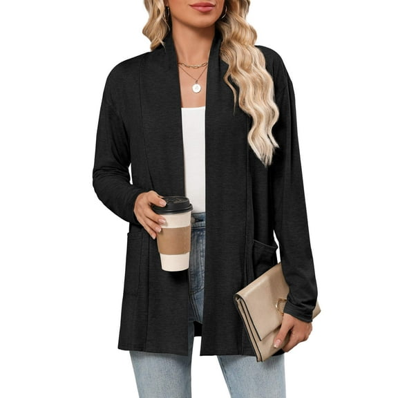 Zeagoo Cardigan for Women Long Sleeve Open Front Sweaters Casual Loose Lightweight Cardigans with Pockets
