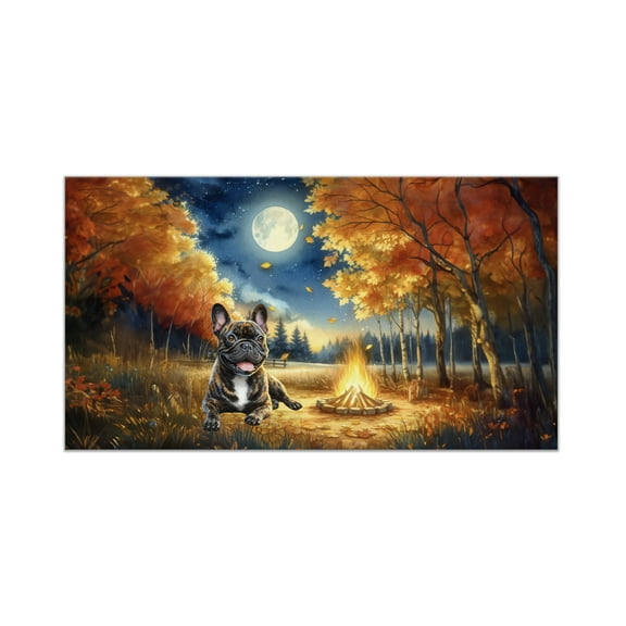 Hello Fall French Bulldog Enjoys Warm Campfire Autumn Night Bright Moon Doormat Dog Lover Gifts Indoor Outdoor Welcome Mat - 01008