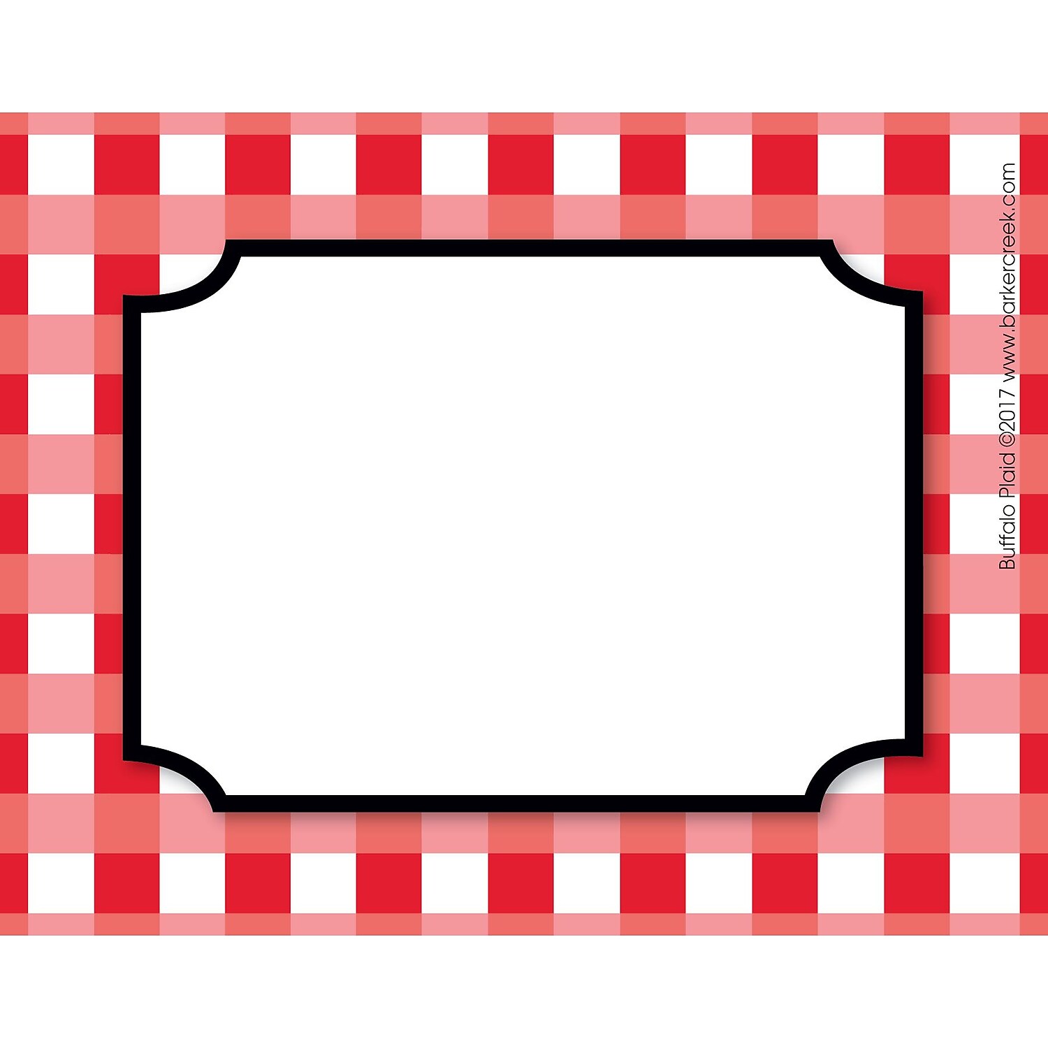 Barker Creek Buffalo Plaid Name Badges & Self-Adhesive Labels 45 Pieces Per Pack BC1540