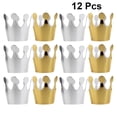 thumbnail image 3 of KAKOWELY 12 coronas de papel para sombreros, coronas de cumpleaños para decoraciones de fiesta infantil (doradas y plateadas), 3 of 4