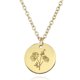thumbnail image 1 of Collar de moneda redonda Dinheiro, flores talladas en acero de titanio, pequeños colgantes para regalo, 1 of 5