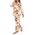 thumbnail image 3 of Garronmavis Christmas Rooster Chicken Women's 2-Piece Pajama Set Long Sleeve Button-Down Top & Pants Comfortable Night Sleepwear 2 Piece Set, Black, 3 of 7