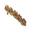 thumbnail image 1 of Pinza para el pelo con diamantes de imitación y cristales brillantes, accesorio de joyería nupcial Dorado + Champán, 1 of 7