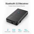 thumbnail image 3 of Receptor Bluetooth V5.0, mini adaptador de audio Bluetooth para coche/kit manos libres de 10 horas, adaptador de música inalámbrico portátil para sistema estéreo de coche/hogar. Rojo Verde portátil, 3 of 8