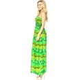 thumbnail image 2 of HAPPY BAY Women's Summer A-Line Slit Maxi Beach Dress Boho Smocked Top Evening Long Strapless Tube Dresses for Women One Size Lime, Palm Trees, 2 of 2