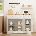 thumbnail image 5 of Kitchen Dining Room Sideboard Buffet Cabinet 42.5" - Farmhouse Wood Storage with 3 Drawers, Barn Doors & Adjustable Shelf Retro, 5 of 6