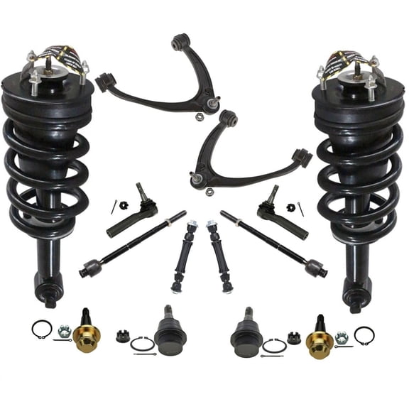 Frnt Struts Upper Arms BJ Tie Rods Links For 14-16 Silverado 1500 4 Wheel Drive