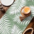 thumbnail image 3 of Palm Leaves Sage Green Table Runner 108 Inches, Summer Botanical Coastal Tropical Bed Runner Dresser Scarves Tabletop for Indoor Outdoor Parties/Ceremony/Banquet, 13"x 108", 3 of 9