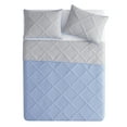 thumbnail image 6 of Mainstays Solid Diamond Pinsonic Reversible Quilt, Silver, King, Soft Wash Microfiber, All Ages, 6 of 9