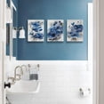 thumbnail image 5 of Blue Flowers Canvas Wall Art for Bedroom Home Decor - Artwork for Wall, Abstract Floral Wall Decor Print -Bathroom, Living Room, Kitchen Decor - Ready to Hang 3 Patchwork, 12x16inchx3pcs, 5 of 6
