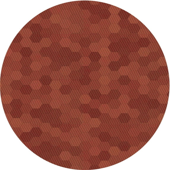 Ahgly Company Indoor Round Patterned Tomato Sauce Red Area Rugs, 7' Round