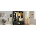 thumbnail image 6 of Blotout 7-in-1 Entryway hall tree with bench and shoe storage, 75"H Farmhouse Coat Rack with Shoe Bench, 16 Shoe Cabinets, 7 Coat Hooks, LED Lights and Adjustable Shelf, for Hallways (Black), 6 of 6