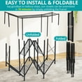 thumbnail image 6 of Portable Closet HONEIER Heavy Duty Foldable Clothes Rack with Cover & Storage Bag Freestanding Clothing Rack with 3 Hang Rods& 9 Shelves Wardrobe Garment Rack for Bedroom Closet, 74"L x 18" W x 67" H, 6 of 11
