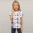 thumbnail image 2 of Zanarzt Baby Girl 4th Of July Clothes Toddler Girls 4Th of July T Shirts American Flag and American Map Shirt Kids Independence Day Patriotic Short Sleeve Tops White,9-10 Years, 2 of 5