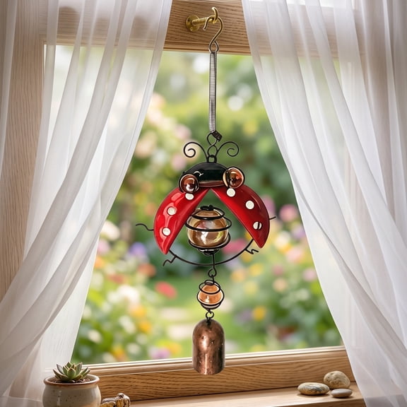 WDOBM Wind Chimes, Metal Wind Chime with Glass Beads, Weather Resistant Wind Chimes, Patio Yard Window Hanging Decor, Birthday Gifts for Mom