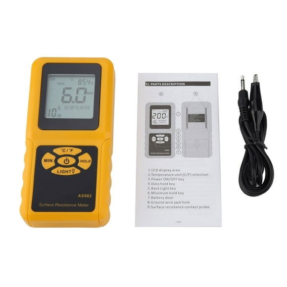 Earth Resistance Meter,SMART SENSOR AS982 LCD Surface Resistance Tester Earth Resistance Tester Best in Class