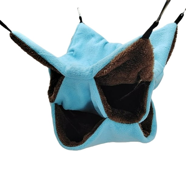Billuyoard Cama jaula para hámster, hamaca cómoda e inodora no tóxica hecha de felpa para hámster, hamaca colgante para jaula para mascotas Hábitats y jaulas para animales pequeños azul
