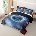 thumbnail image 3 of Feelyou Lightning Soccer Twin Quilt Set for Boys, Blue Fire Football Twin Coverlet Set, 2-Piece, 3 of 7