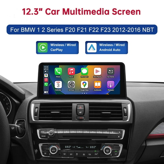 Wireless Carplay Car Multimedia Radio Receiver 12.3 Inch Touch Screen for BMW 1&2 Series F20 F21 F22 F23 2012-2016 with NBT System Anroid Auto Navigation