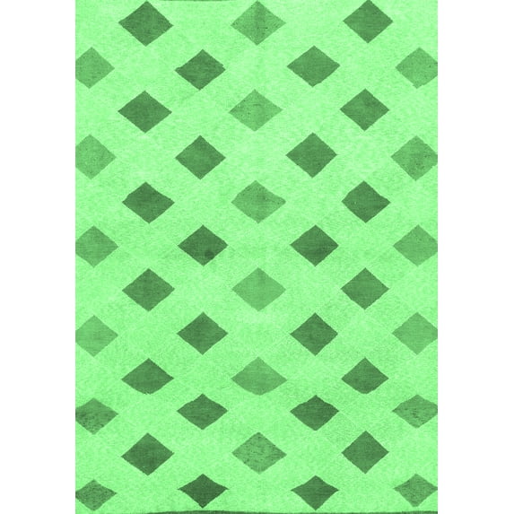 Ahgly Company Indoor Rectangle Solid Emerald Green Modern Area Rugs, 8' x 10'