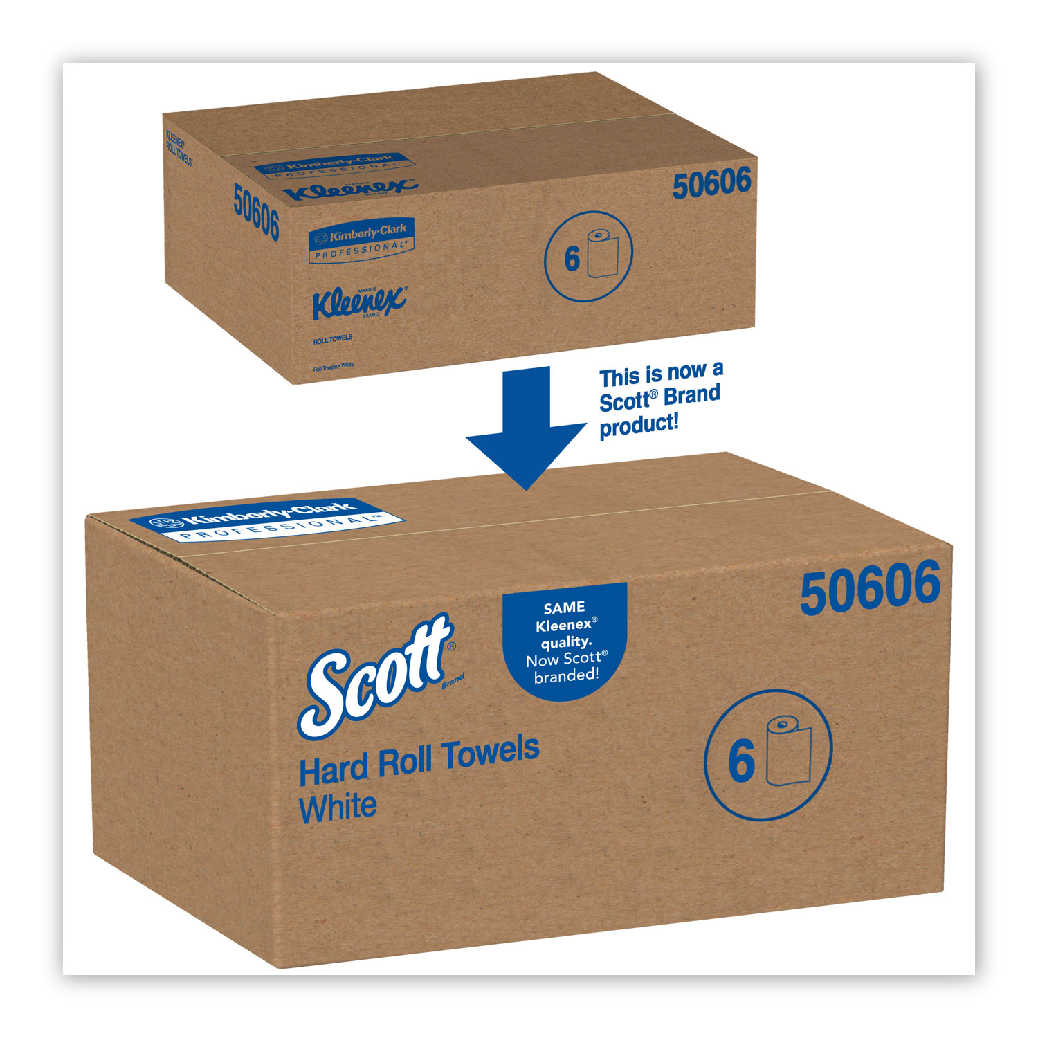 Scott Essential Plus Hard Roll Towels 8" x 600 ft, 1.75" Core dia, White, 6 Rolls/CT - image 3 of 7