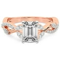 thumbnail image 3 of IGI Certified 4 Carat Emerald Shape Lab Grown Diamond Engagement Ring | 14K Rose Gold | Harlow Twisted Shank Diamond Ring | FG-VS1-VS2 Quality Friendly Diamonds, 3 of 5